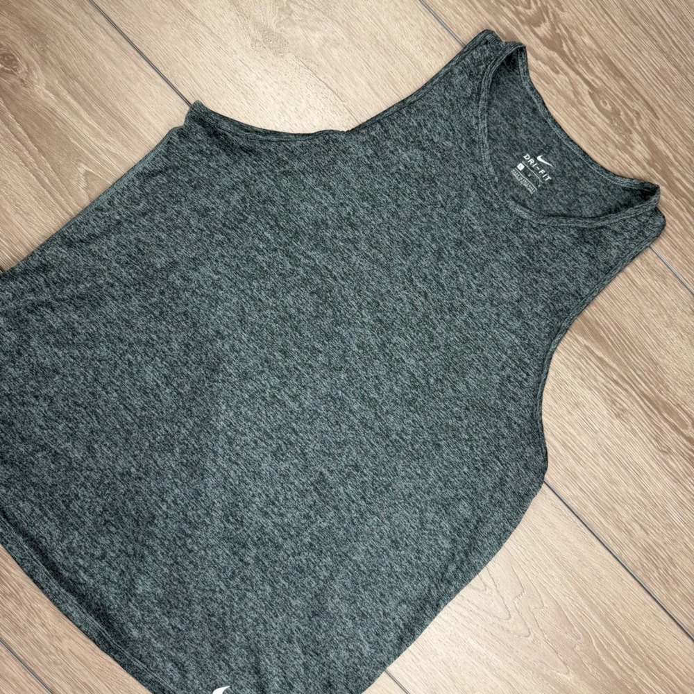 Nike Mens Tank Top Dri-FIT Athletic Training Heather Grey Large